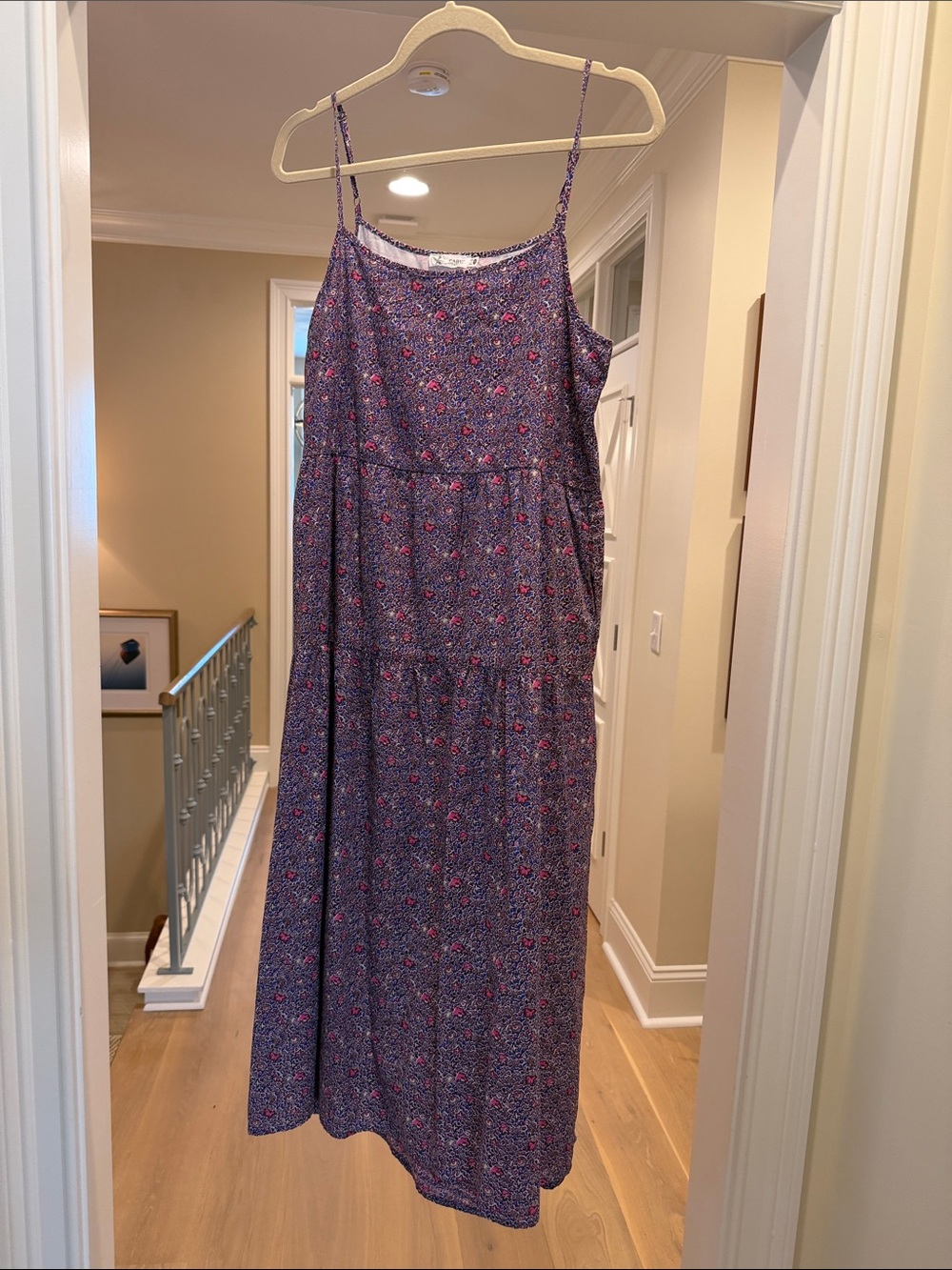 Carve sphaghetti trap maxi dress blue and pink floral(bw)